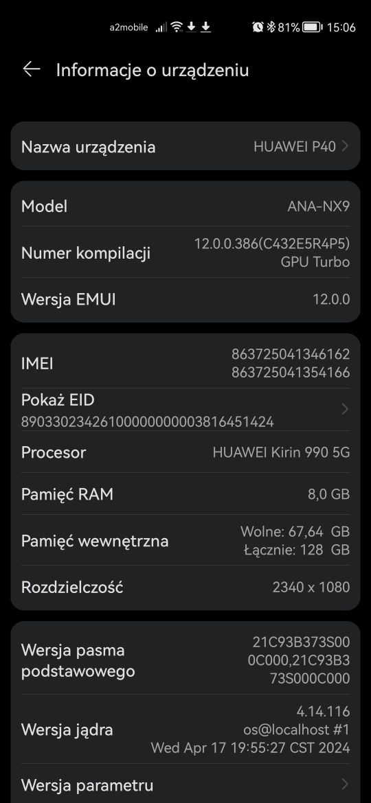 Huawei p40 5G model ANA NX9, OLED, NFC, LEICA 50Mp/32 MP FLAGOWIEC