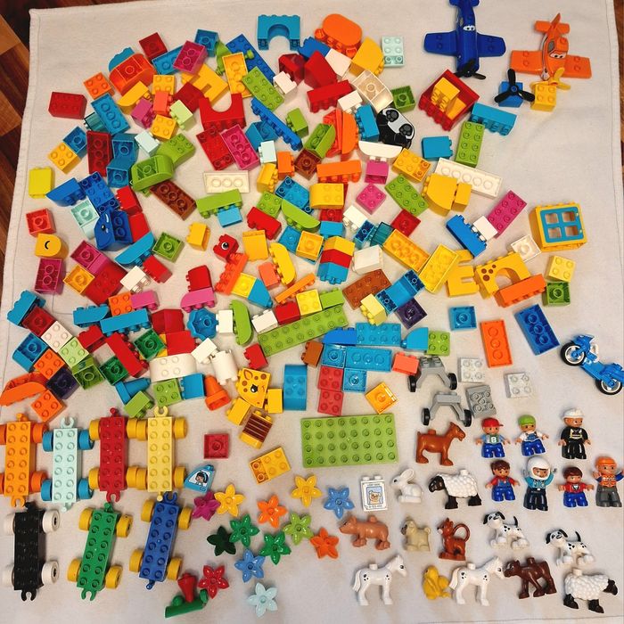 LEGO Duplo Duży zestaw, pociągi, samoloty, figurki