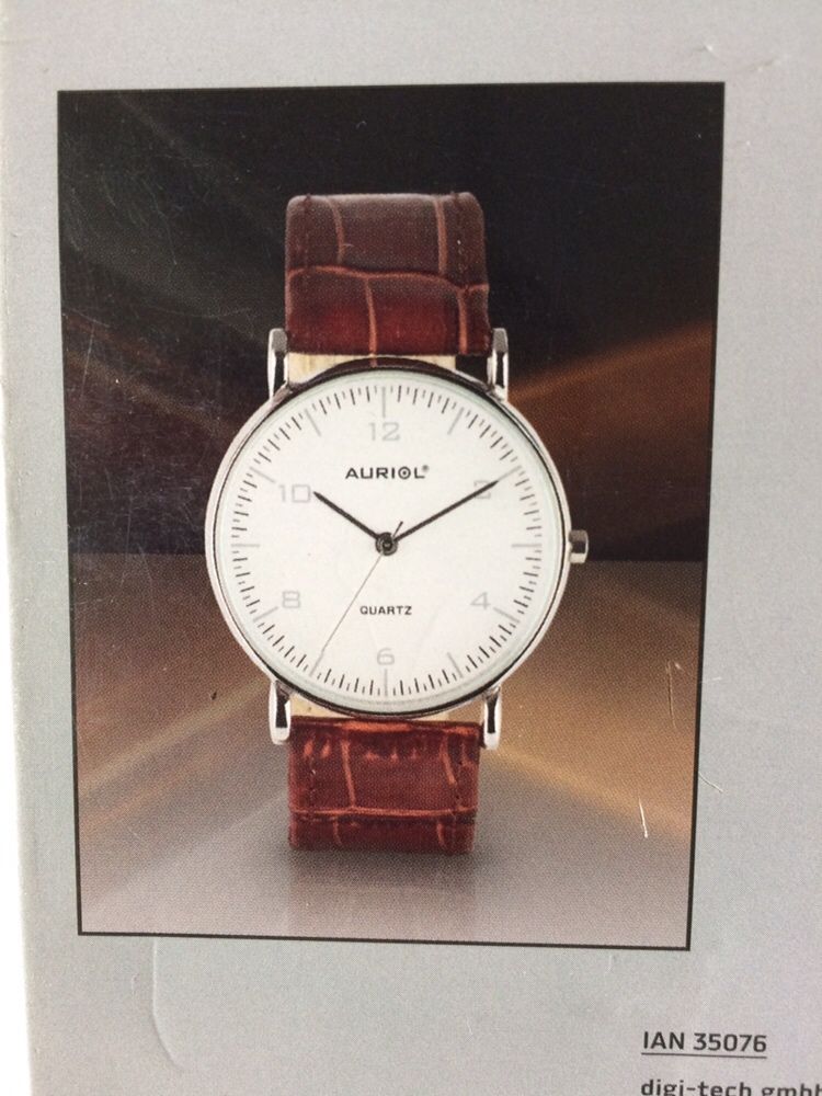 Zegarek AURIOL quartz elegancki męski - czarny pasek - nowy - prezent