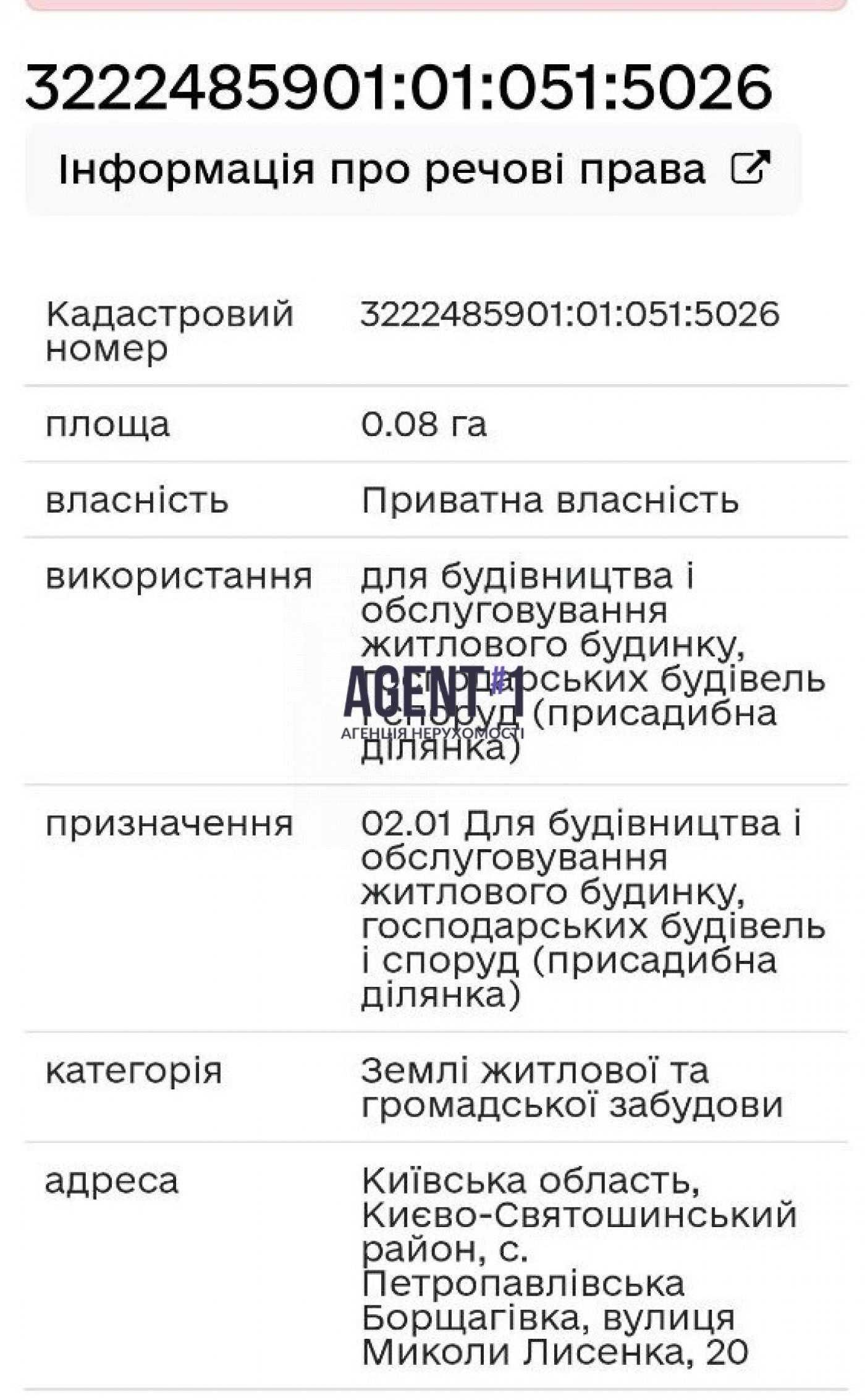 Продаж земельної ділянки  8 соток в с. Петропавлівська Борщагівка.