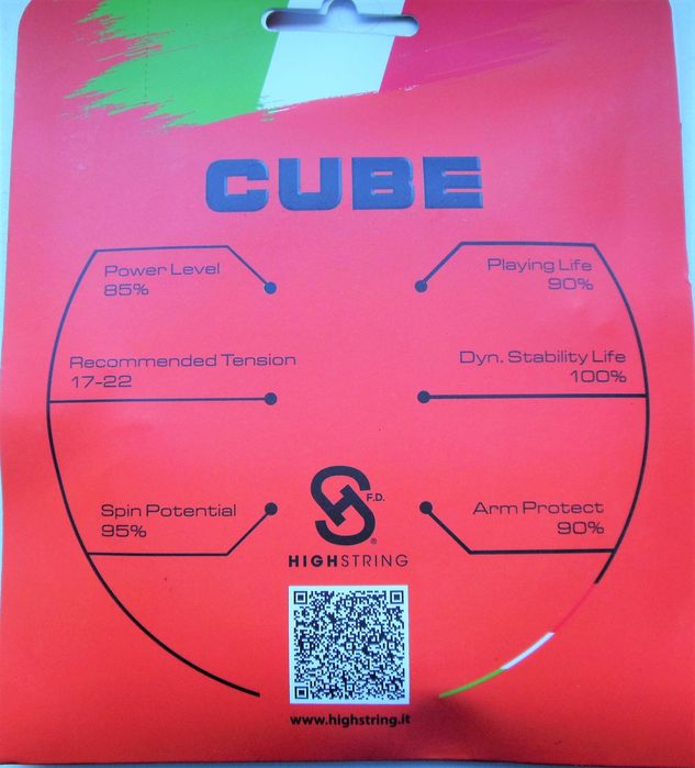 Naciąg ten. Highstrings kwadratowy CUBE 2.0 super 12 M 1,25 mm cięty