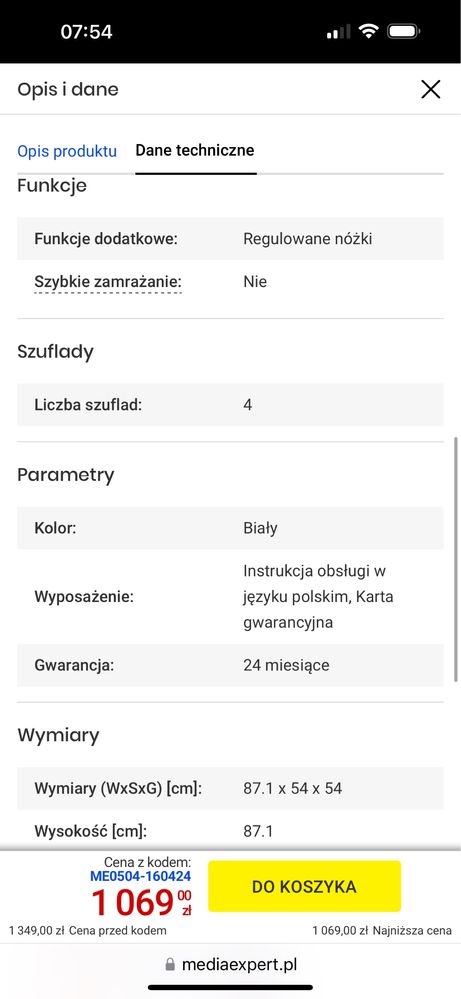 Zamrazarka NOWA  na gwarancji AMICA BZ138.4