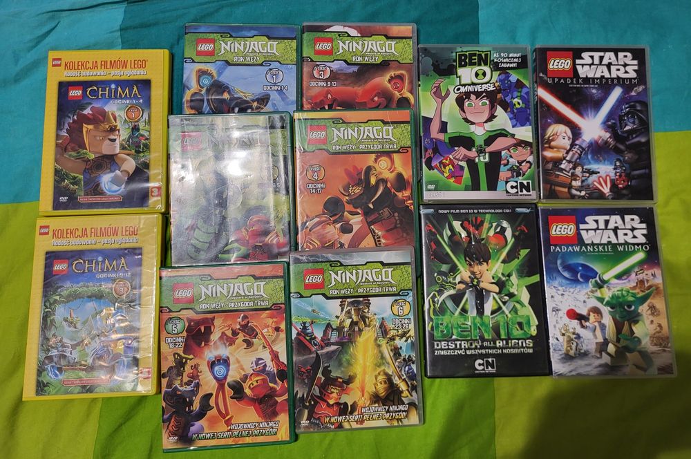 12 płyt DVD Lego Ninjago Rok Węży, Chima, Ben 10, Star Wars