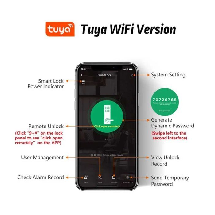Tuya Fechadura Eletrônica Inteligente Com Wi-Fi * NOVO*