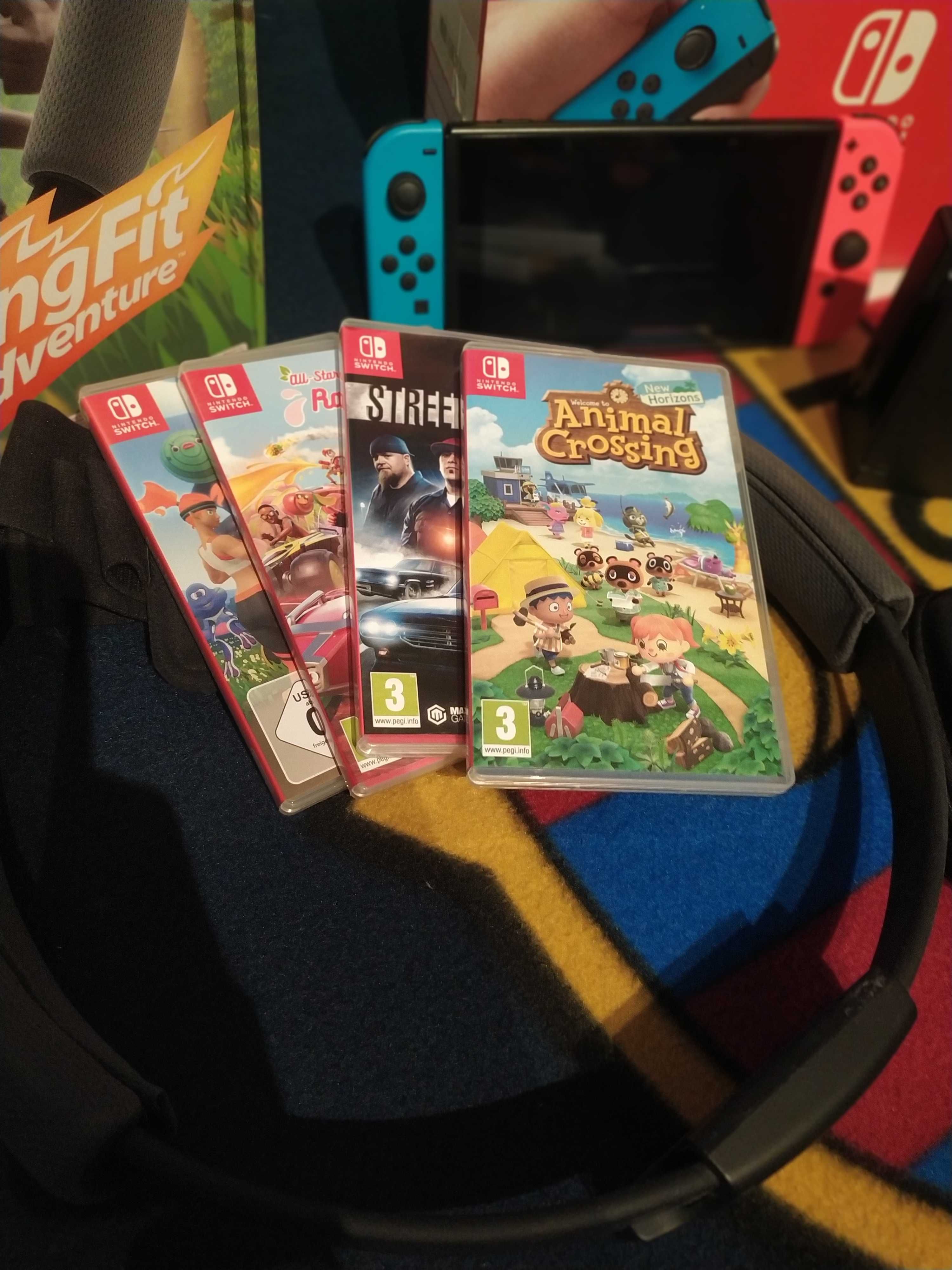 Konsola NINTENDO Switch + Ring Fit Adventure + karta 128 GB, Etui, Gry