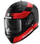 Capacete Shark Spartan 1.2 STRAD MAT KRA Preto Fosco Vermelho