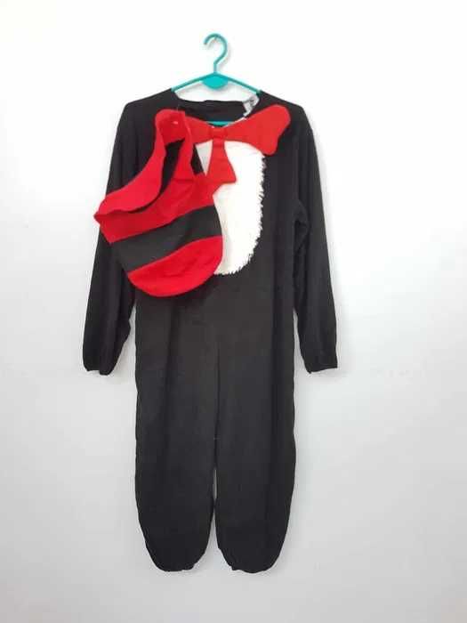 Strój karnawałowy przebranie kot Prot dr Seuss z czapką 134 146. B153