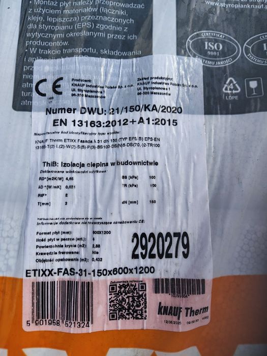 Styropian 15 cm- etix- Knauf 0.031