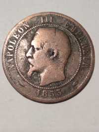 Moeda de 10 centimes 1853 França Napoleon III