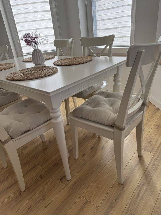 Ikea Ingatorp/ Ingolf stol rozkladany z 6 krzeslami
