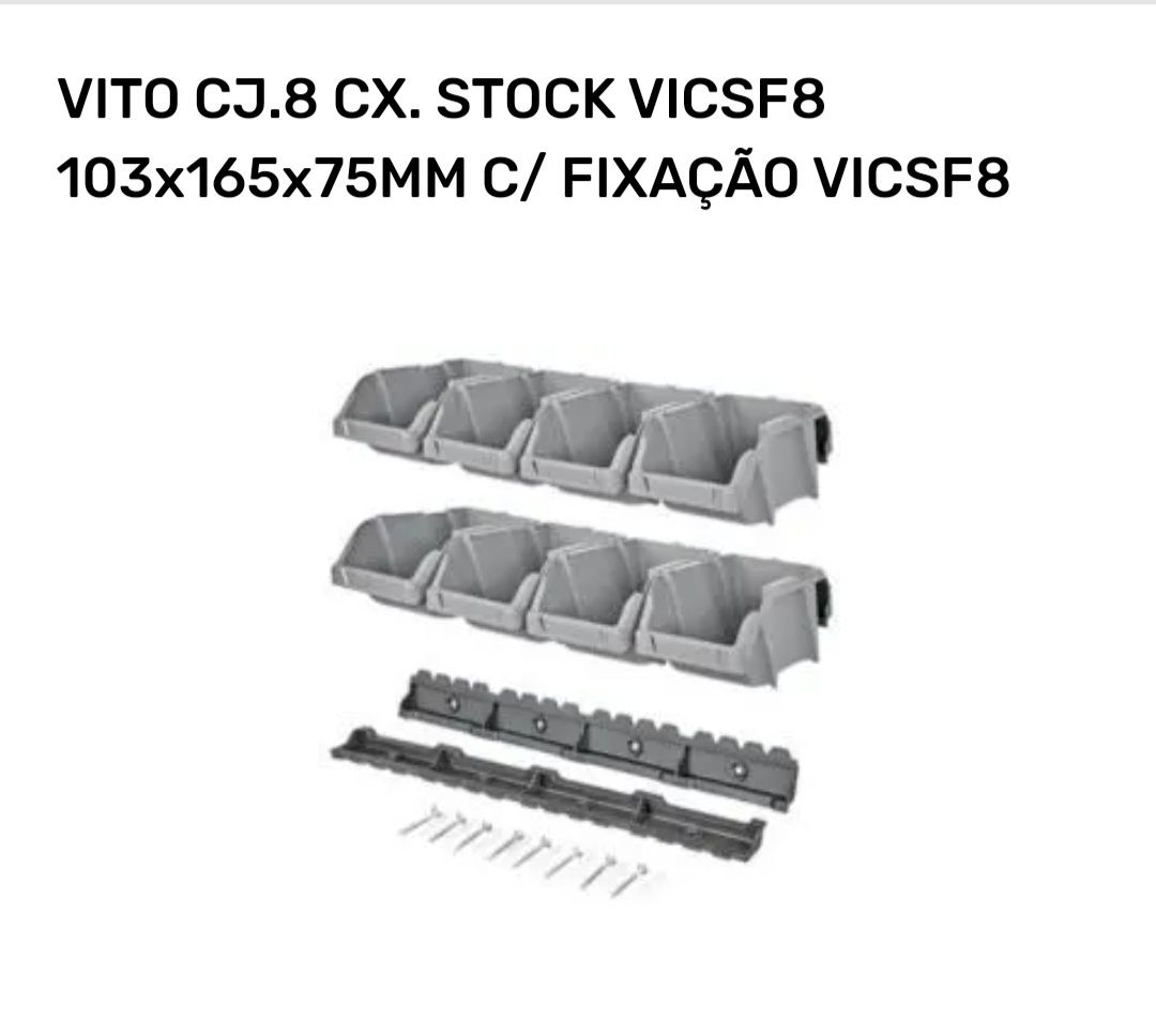 8 Caixas stock com fixação de parede