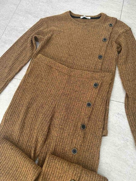 Костюм зара zara вязаний  новий, теплий вязаний жіночий костюм зара