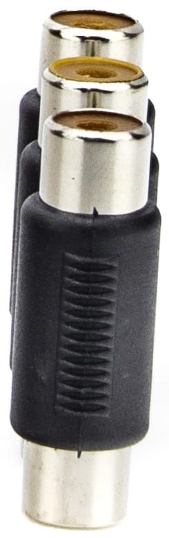 Przejściówka / adapter złączka 3x RCA Chinch żeńskie do 3x RCA Chinch