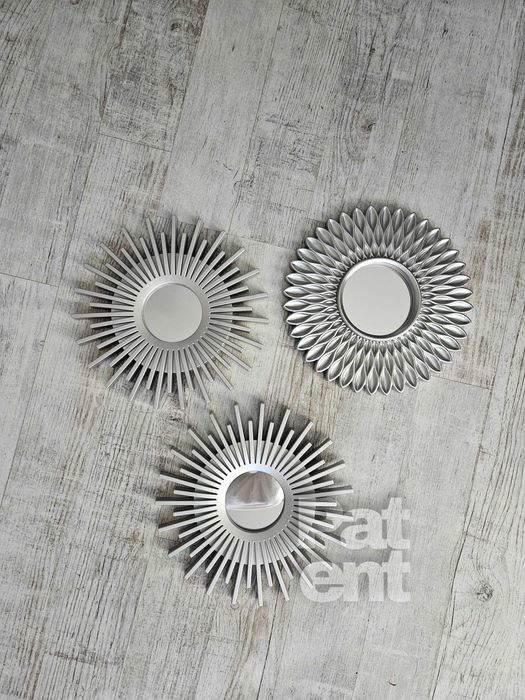 Lustra zestaw 3 luster w srebrnych ramkach do domu na ścianę dekoracja