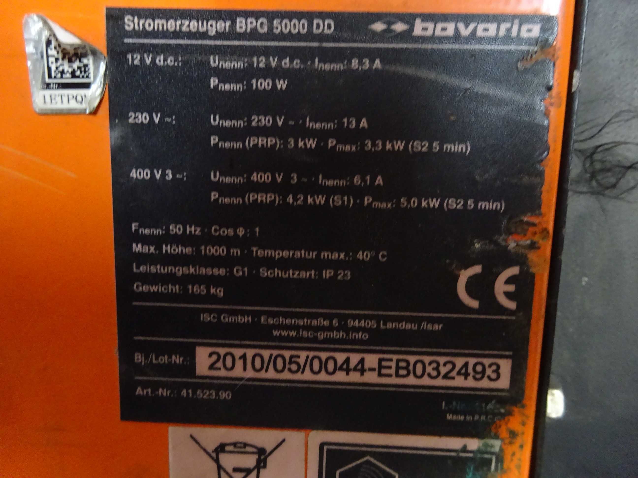 Agregat generator prądotwórczy Bavaria BPG 5000 DD 5,0kW 3 FAZY diesel