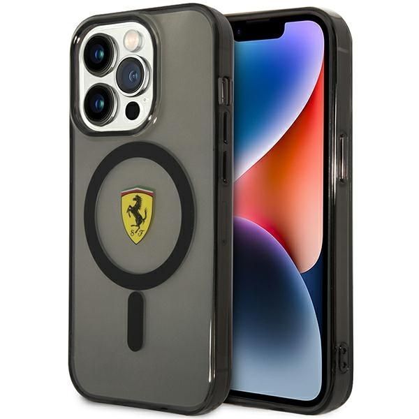 Pokrowiec Ferrari Translucent MagSafe dla iPhone 14 Pro - Czarny