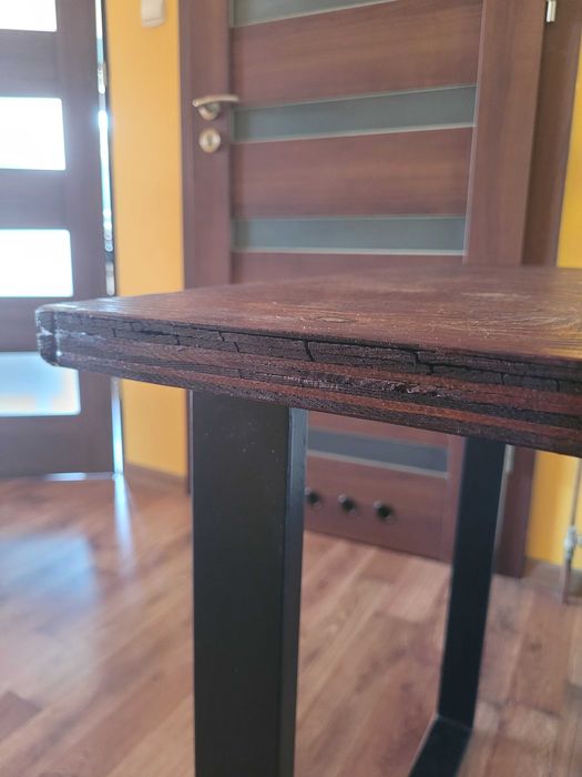 Biurko loft 150×75 – stalowy stelaż, blat drewniany, handmade