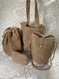 Вязаные сумки из джута
