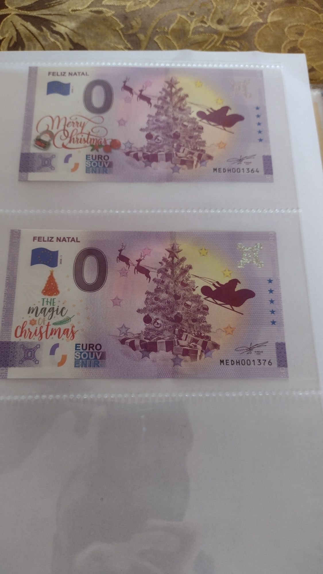 Banknoty 0 euro feliz natal etui biuletyn color kolorowe kolor