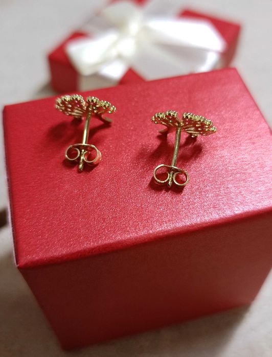 Złote kolczyki p.585/1,30g  kolorowe drzewko szczęścia