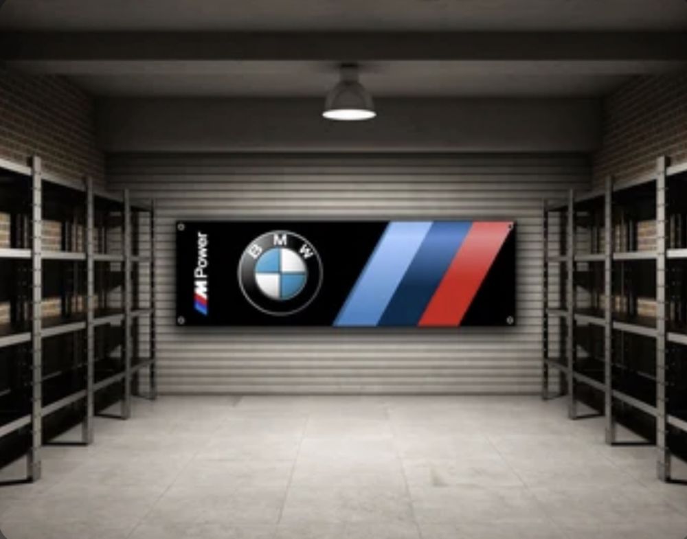 Baner plandeka BMW 250x120cm MPower garaż serwis mechanik plakat