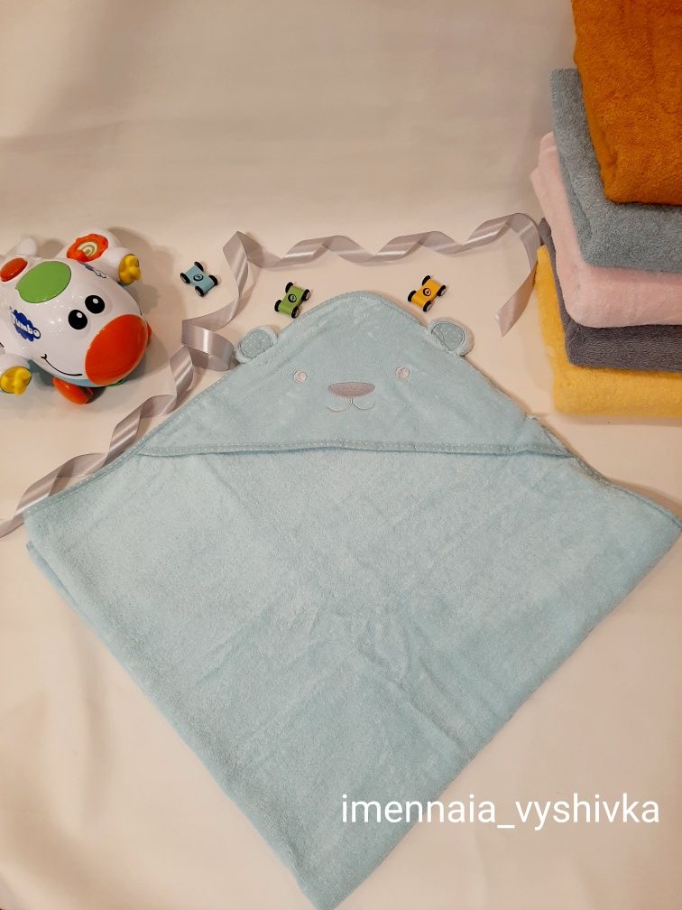 Детское полотенце с капюшоном подарок дитячий рушник подарунок