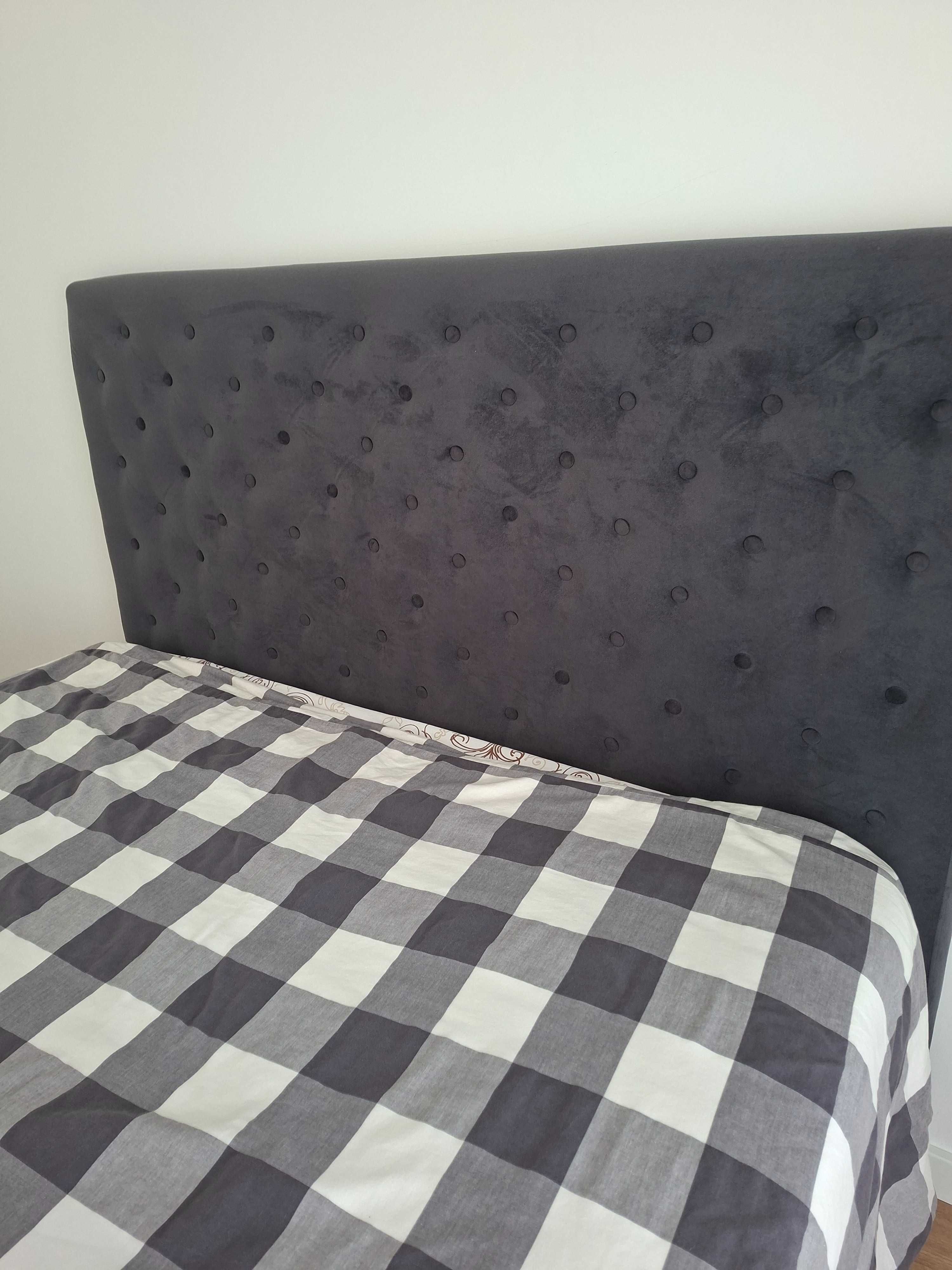 Cama de casal com arrumação + Colchão 140×190 + Cabeceira