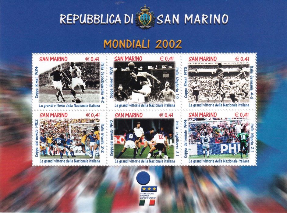 San Marino 2002 cena 9,50 zł kat.4€ - sport, piłka nożna