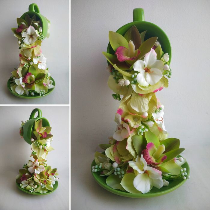 Топіарій кавове дерево паряща чашка кавова новий рік ялинка монети ка