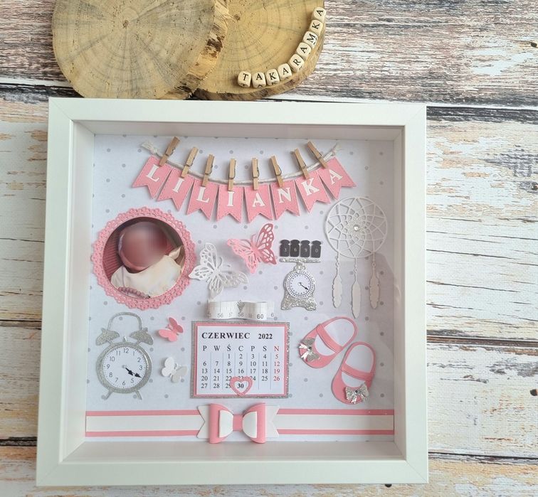 Metryczka w ramce 3d dla dziecka