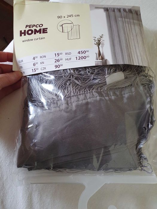 Zasłonka na okno nowa elegancka Pepko Home 90 x 245