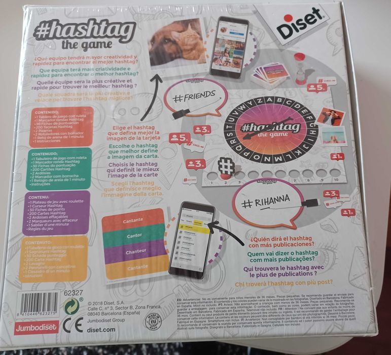 Jogo Hashtag - Diset - 10+ anos - Novo (várias línguas)