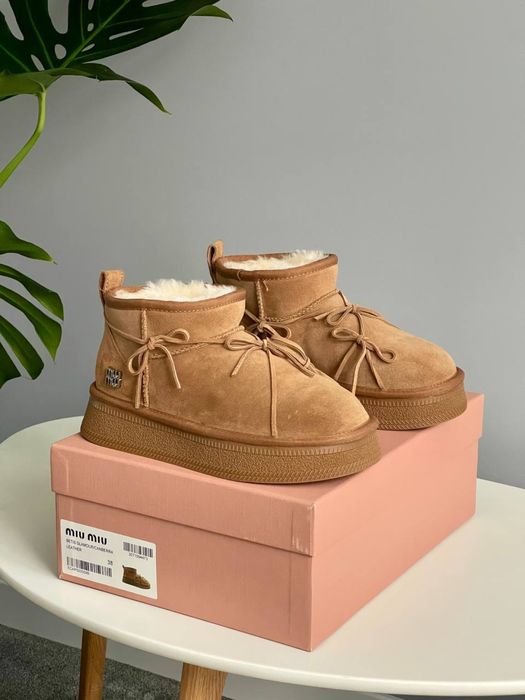 Buty damskie Miu Miu zima cheestnut