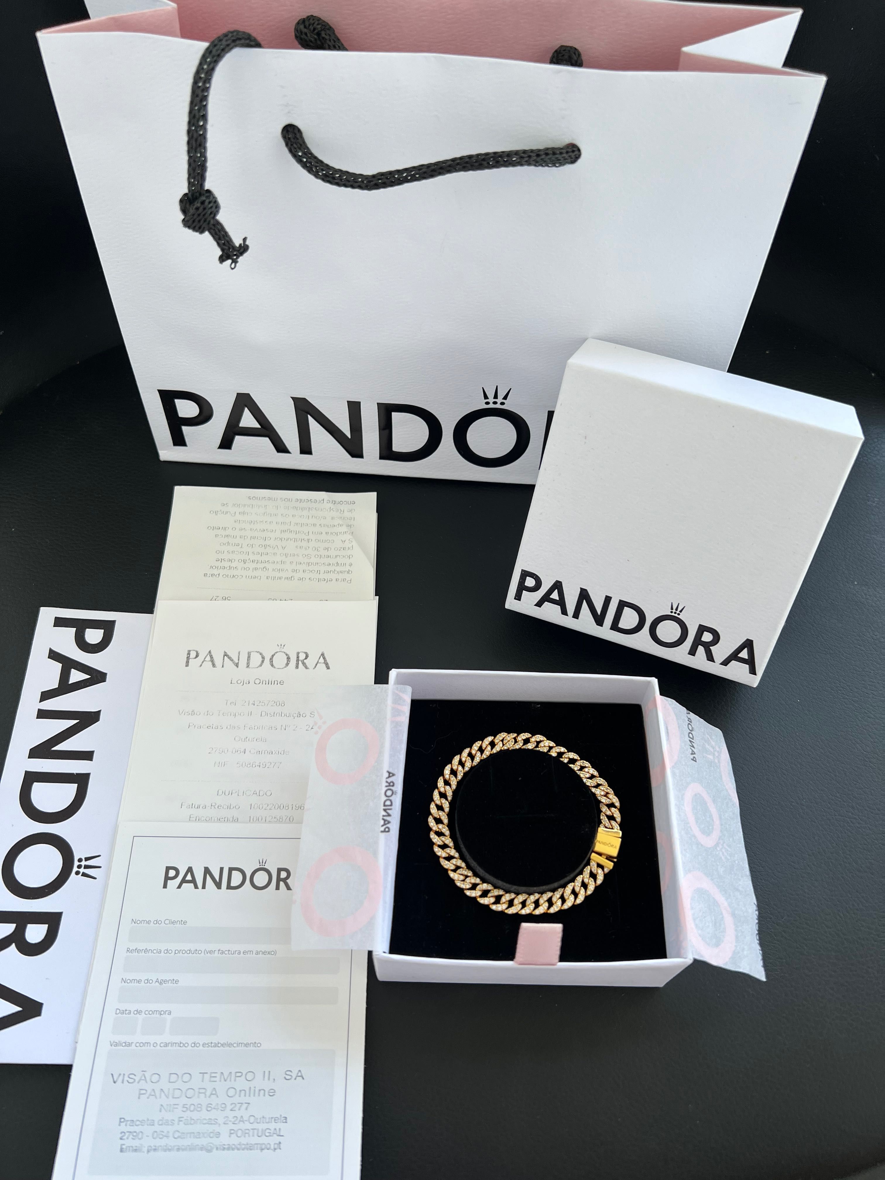 Pulseira de Corrente Cubana Pavé Pandora