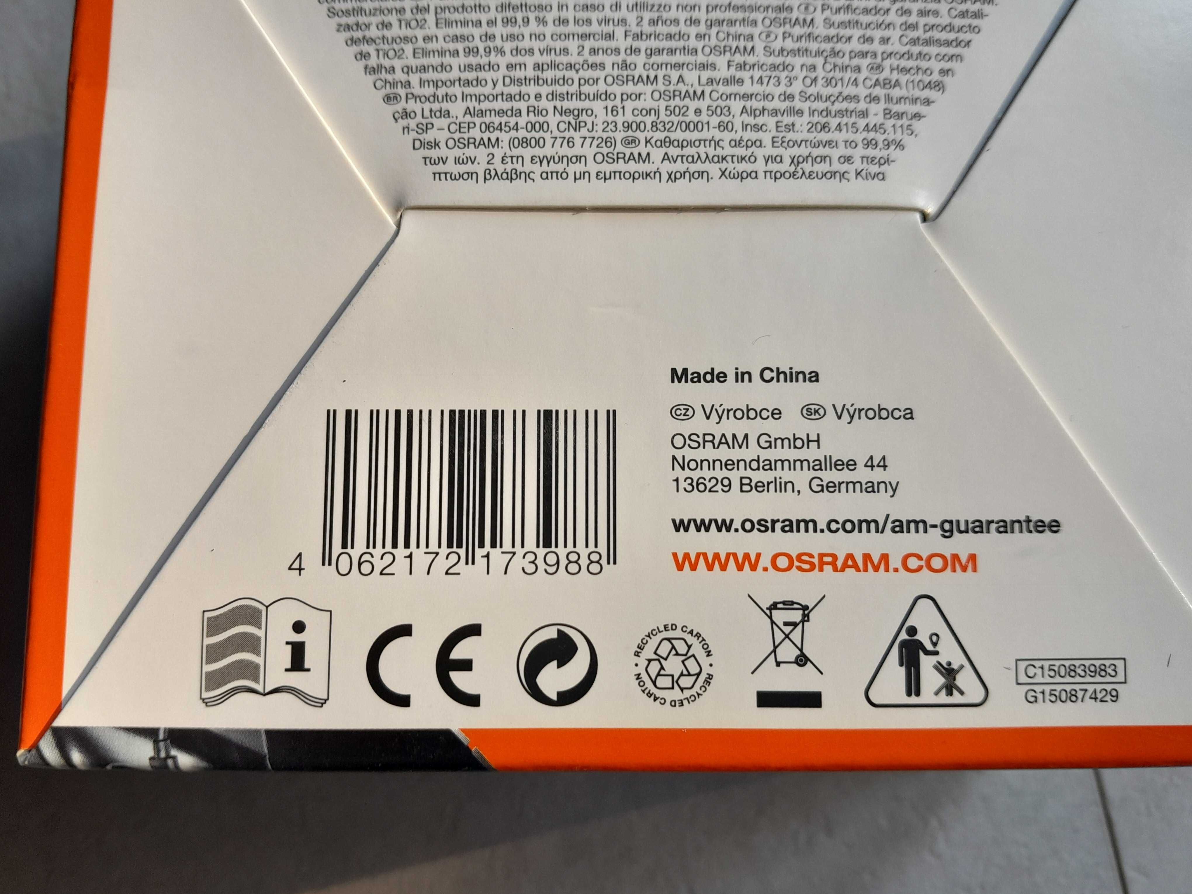 Oczyszczacz powietrza OSRAM AirZing Mini UV LED USB nowy outlet