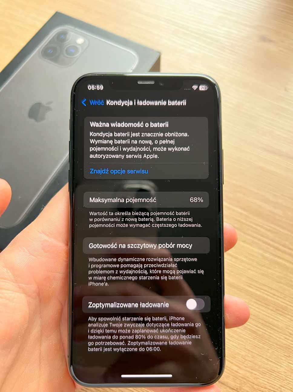 iPhone 11 Pro – 68% bateria, stan idealny, bez rys