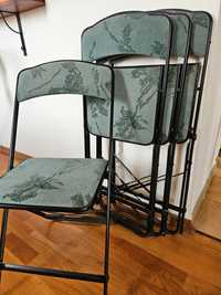 4 krzesła składane metalowe nieużywane