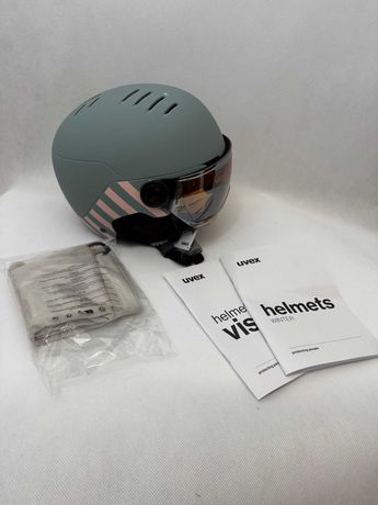 Kask Uvex Visior jr, 51 - 55 cm szaro-różowy - okazja!