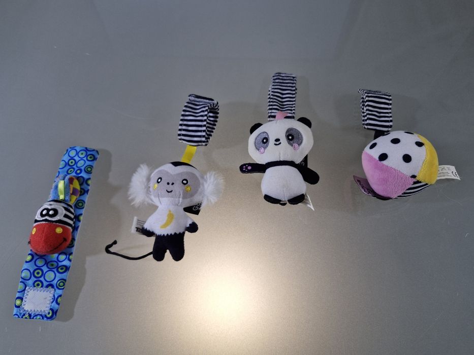 GaGaGu Pluszowe Zawieszki Panda Małpka Piłka + Kolorowa Żyrafa