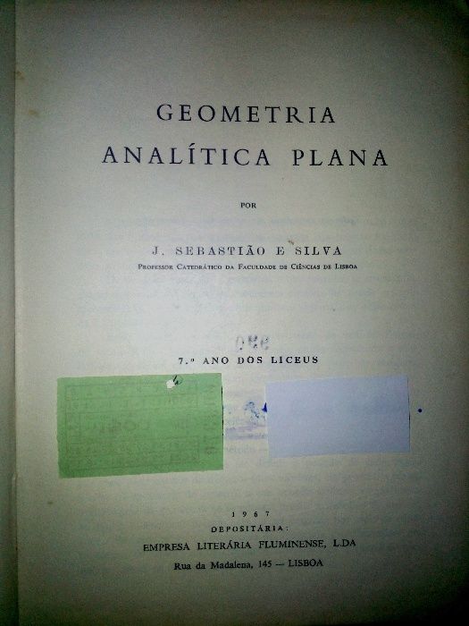 GEOMETRIA ANALÍTICA Plana - Sebastião e Silva - 7º Ano