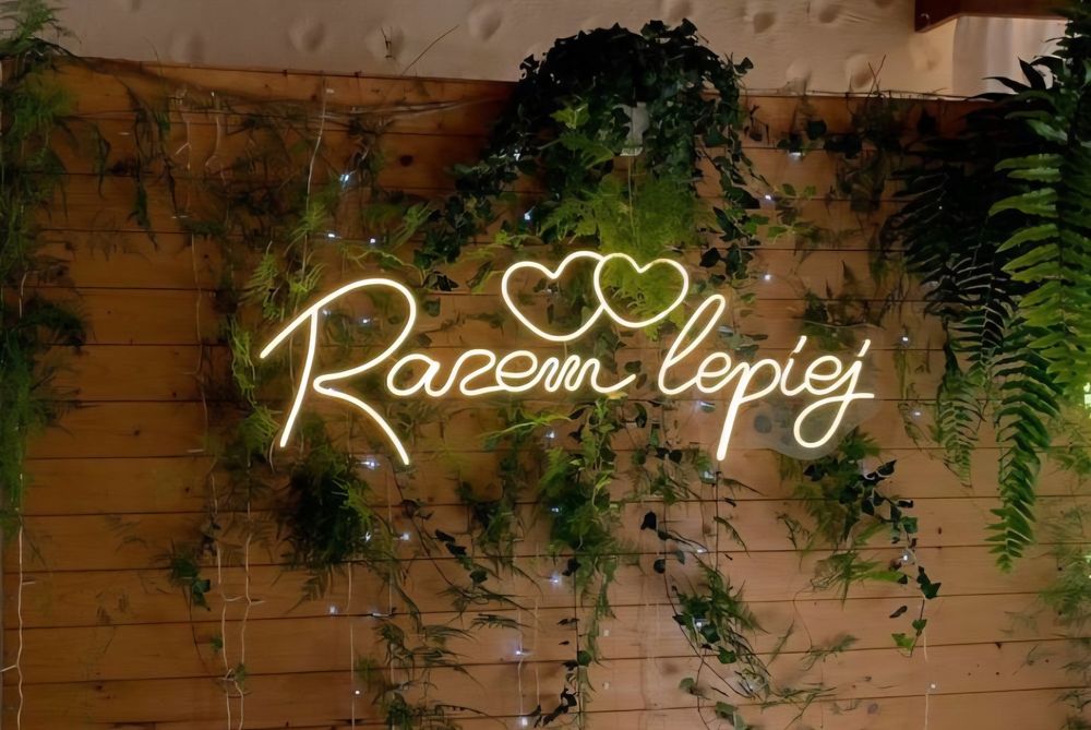 Napis led P. S. Kocham Cię neon ledon wesele ślub