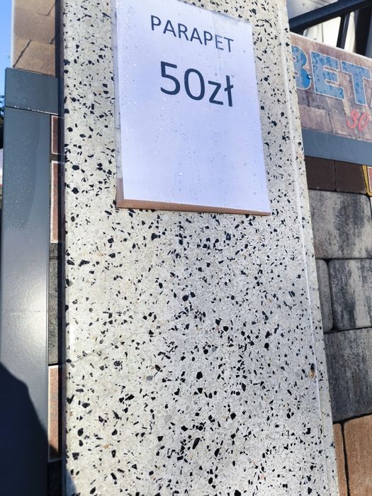 Parapet kamienny zbrojony z demontażu 238x35x4 cm