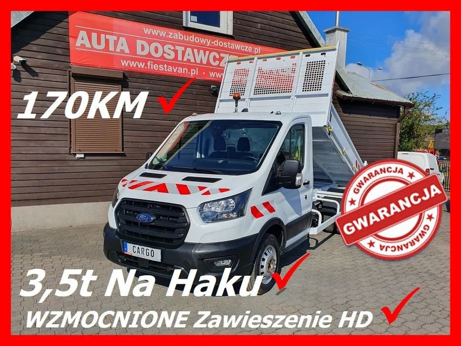 Ford TRANSIT  170KM Wywrotka WZMACNIANY HD 3,5t na HAKU Bliźniak KLIMA/