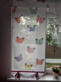 Firana panel ekran ozdoba okna motylki dla dziewczynki