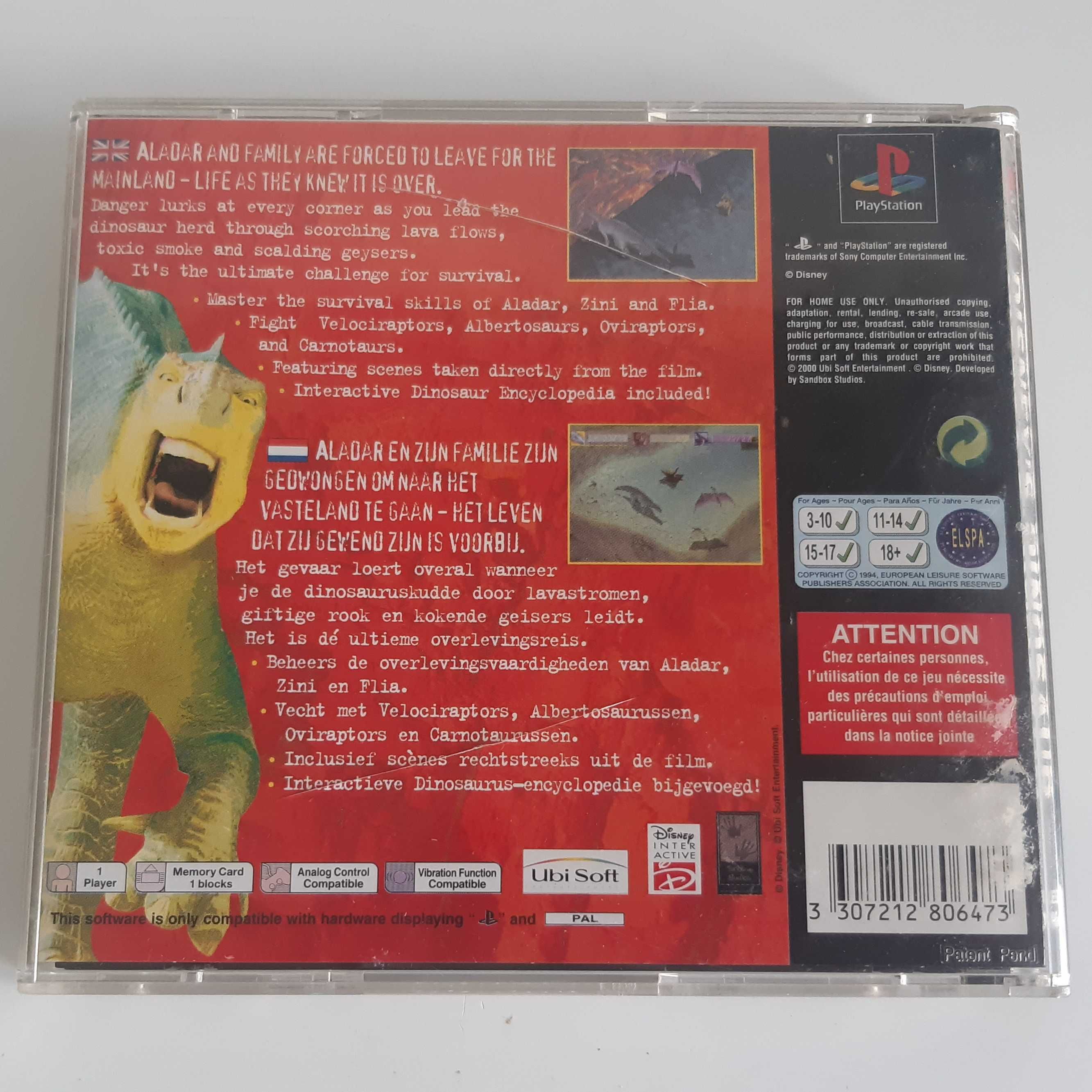 Jogo Original PlayStation 1 PS1 Disney's Dinosaur