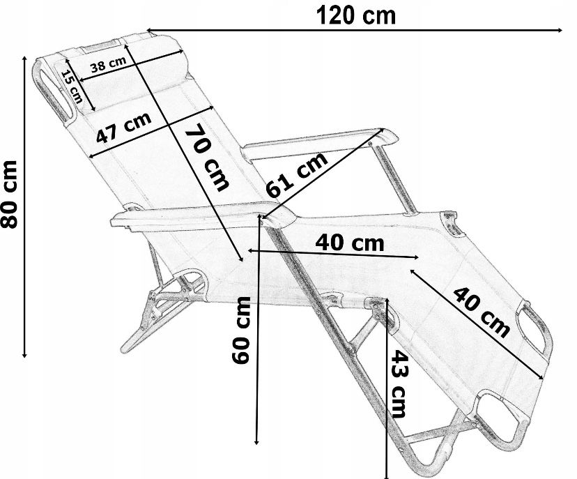 Leżak fotel ogrodowy plażowy składany krzesło turystyczne
