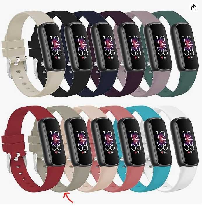Silikonowy pasek do zegarków Fitbit Luxe jasny brąz TopPerfekt