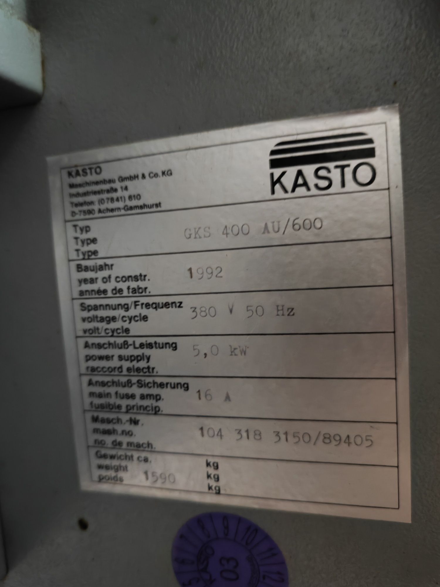 Piła tarczowa Kasto GKS 400 AU  Automat