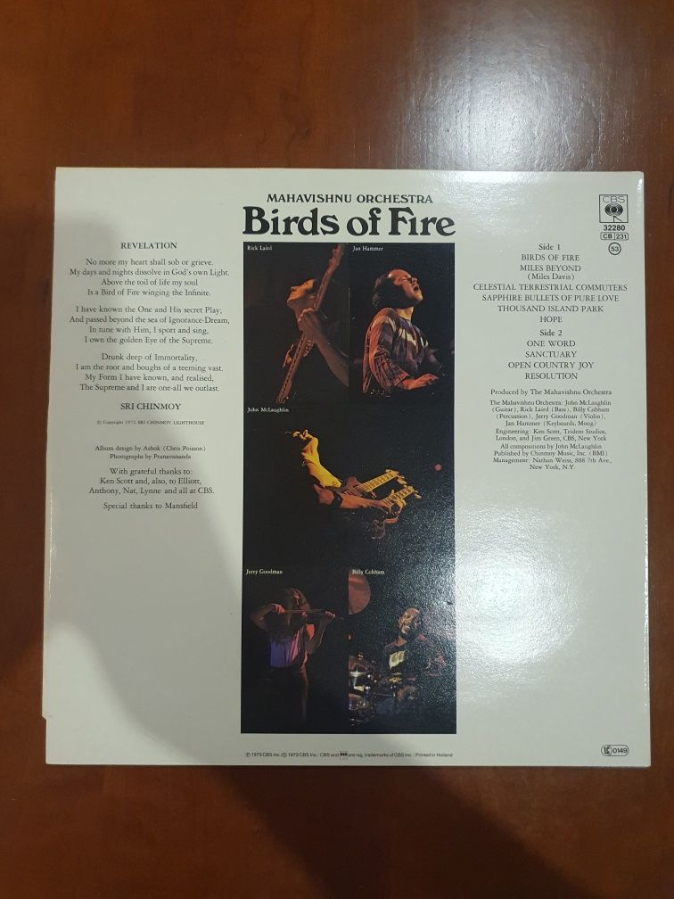 Mahavishnu orchestra birds of fire vinil