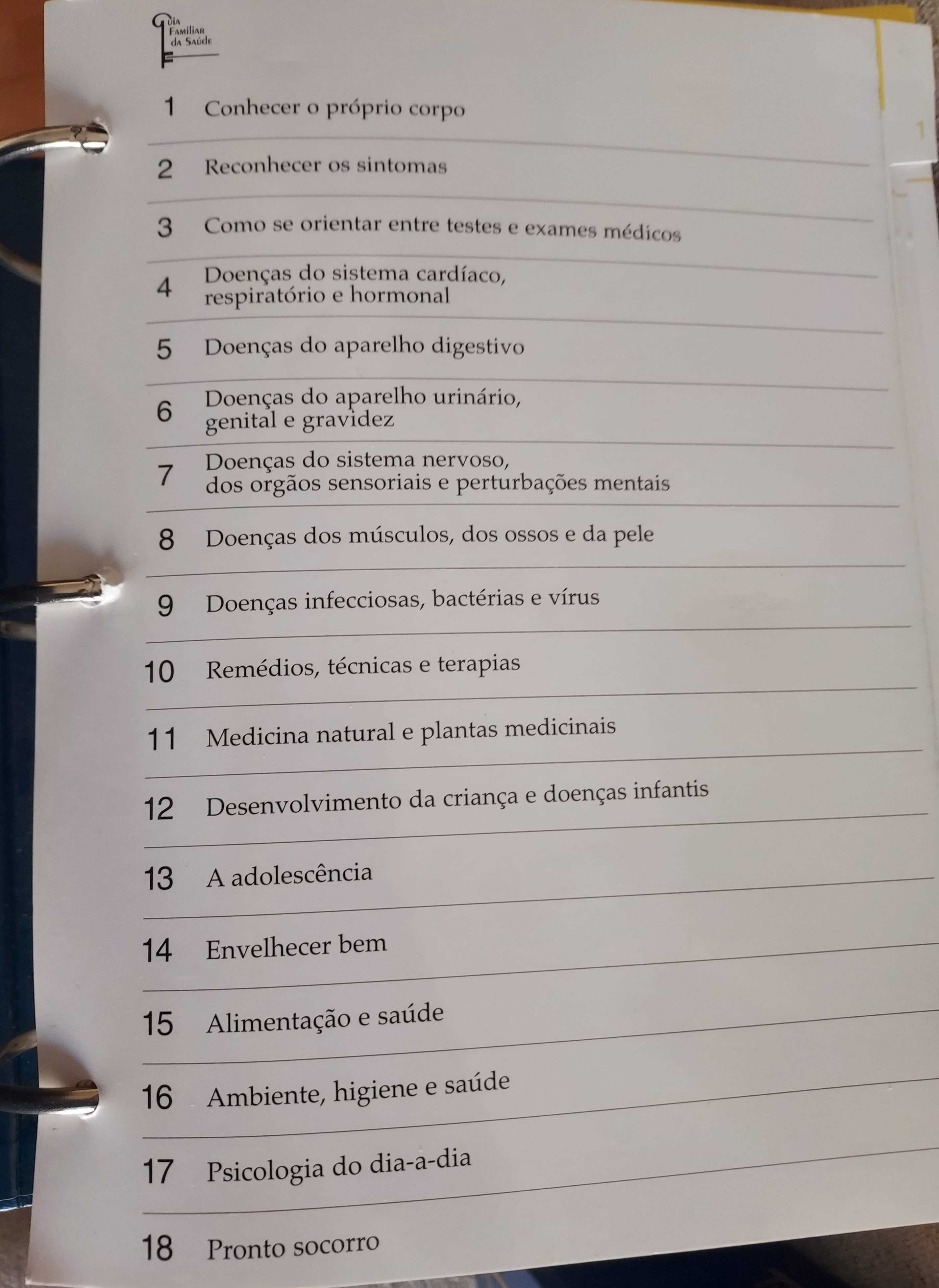 Colecção Guia Familiar da Saúde, 18 temas, 5 dossiers, Reader's Digest